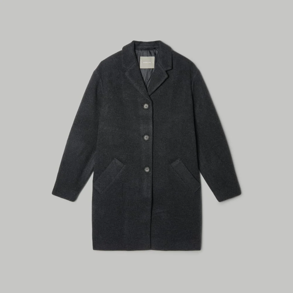 The Italian ReWool® Cocoon Coat | Heathered Black - Image 2