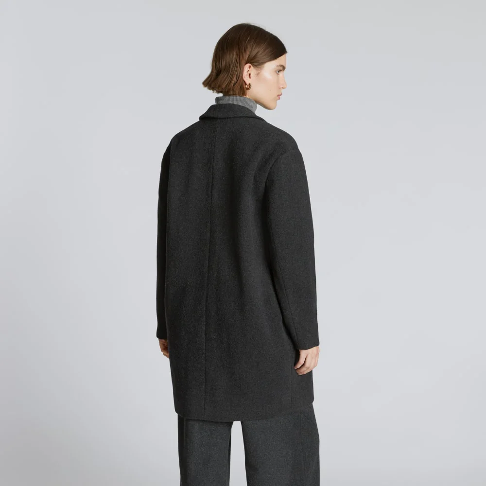 The Italian ReWool® Cocoon Coat | Heathered Black - Image 3