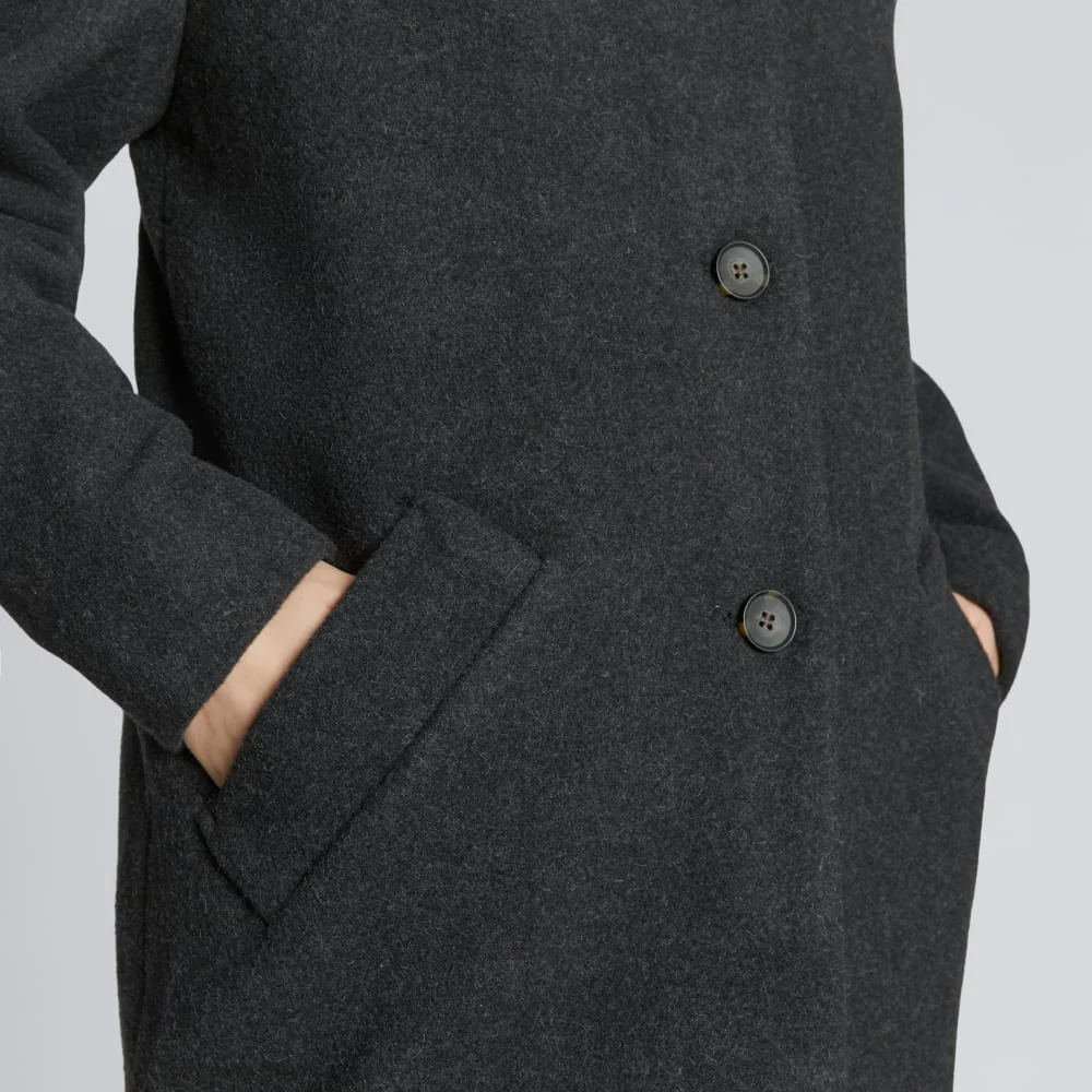 The Italian ReWool® Cocoon Coat | Heathered Black - Image 5