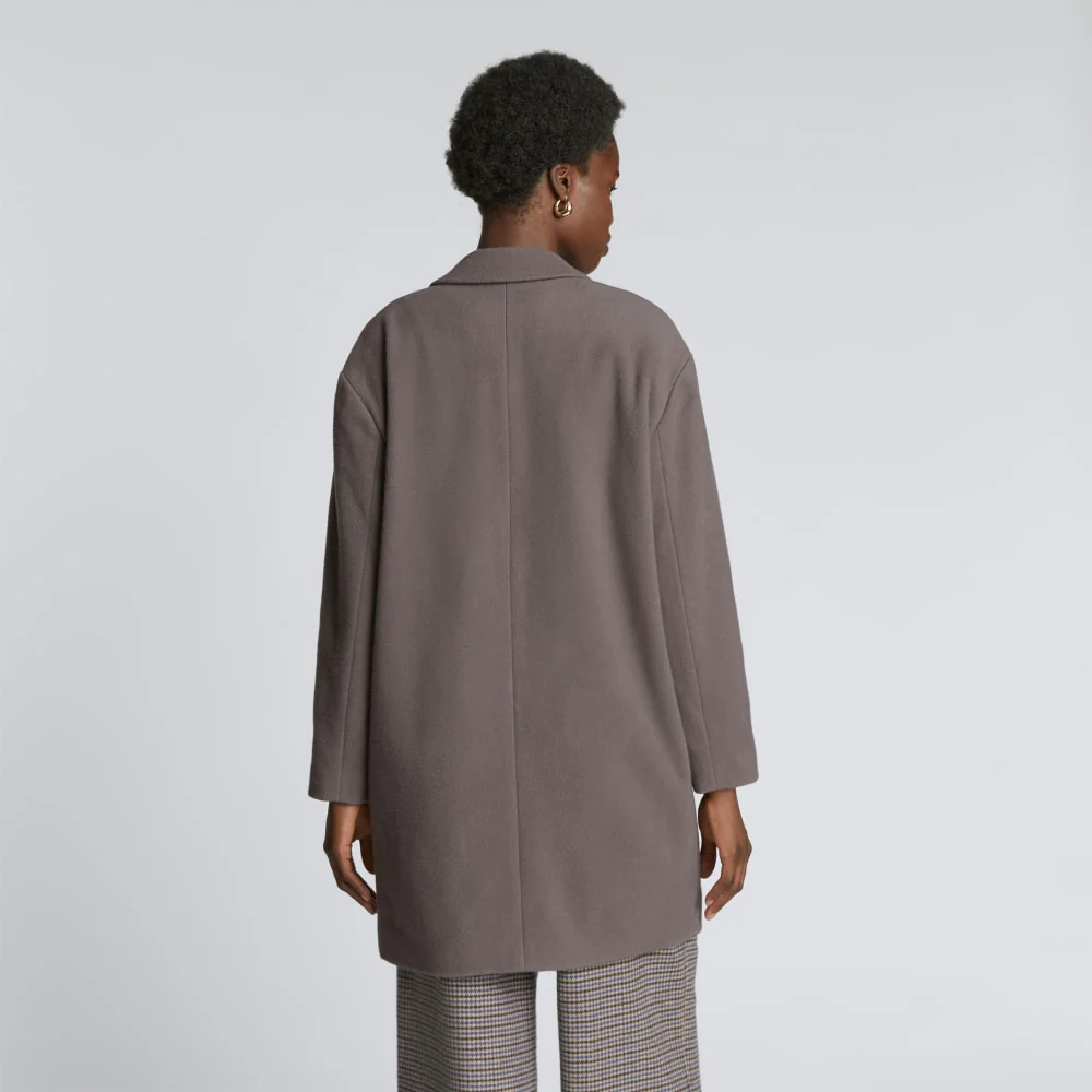 The Italian ReWool® Cocoon Coat | Taupe Grey - Image 3