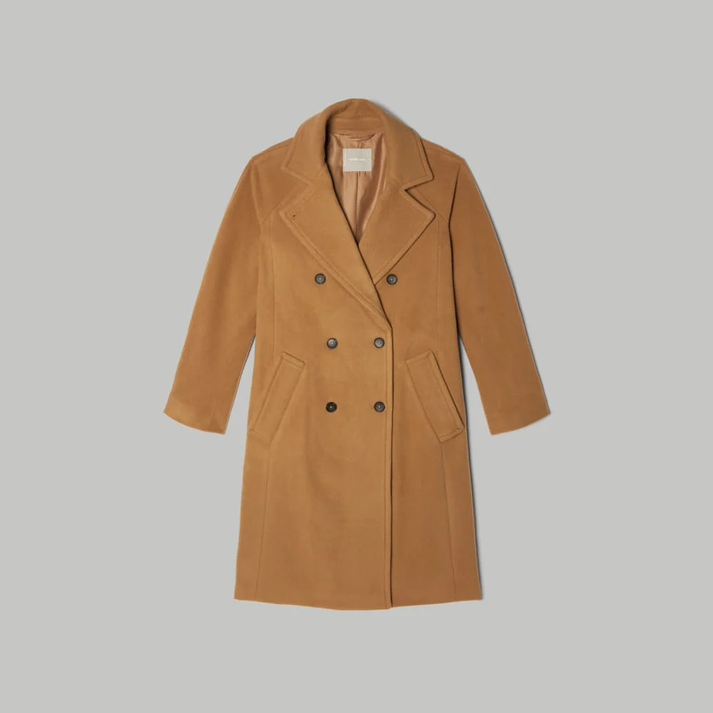 The Italian ReWool® Long Peacoat | Camel - Image 2
