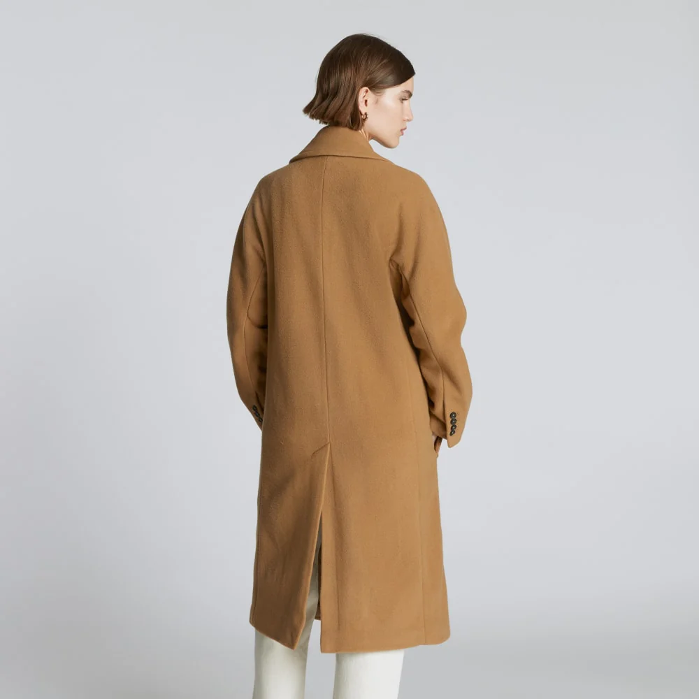 The Italian ReWool® Long Peacoat | Camel - Image 3
