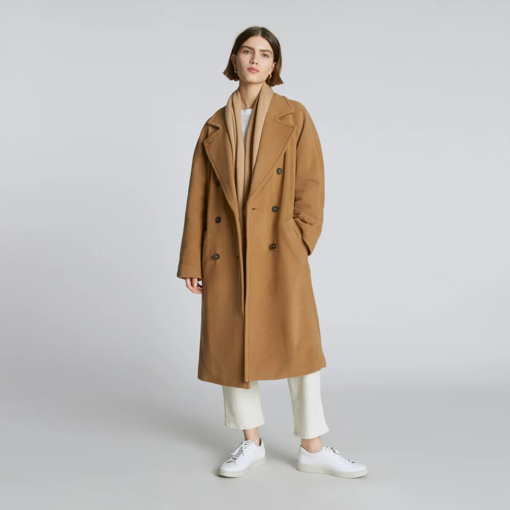 The Italian ReWool® Long Peacoat | Camel - Image 6
