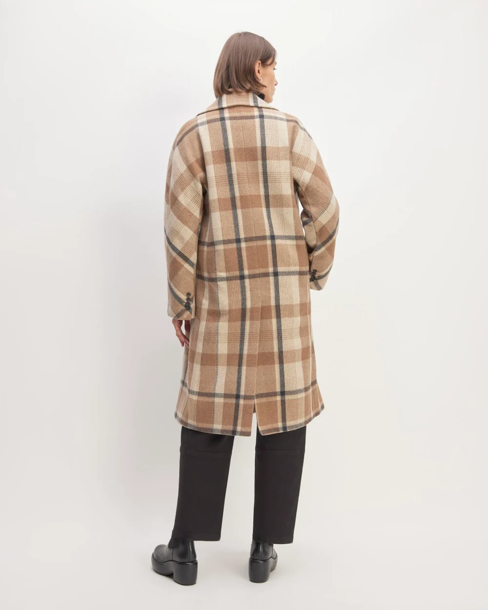 The Italian ReWool® Long Peacoat | Heathered Charcoal / Cornstalk / Toasted Coconut / Biscotti - Image 5