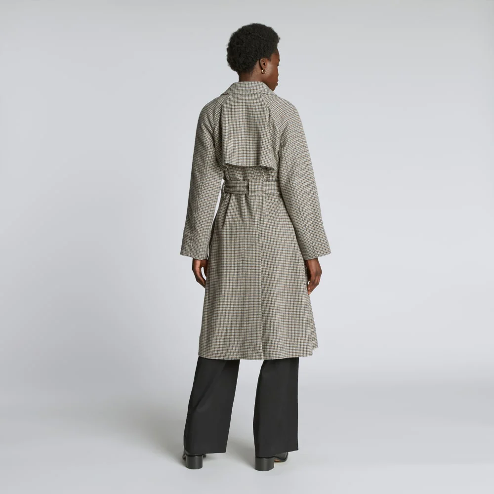 The Italian ReWool® Trench | Pewter Houndstooth - Image 3