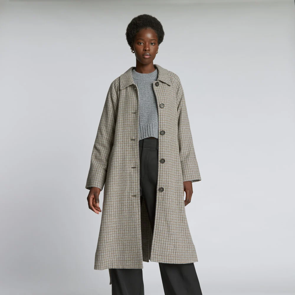 The Italian ReWool® Trench | Pewter Houndstooth - Image 6