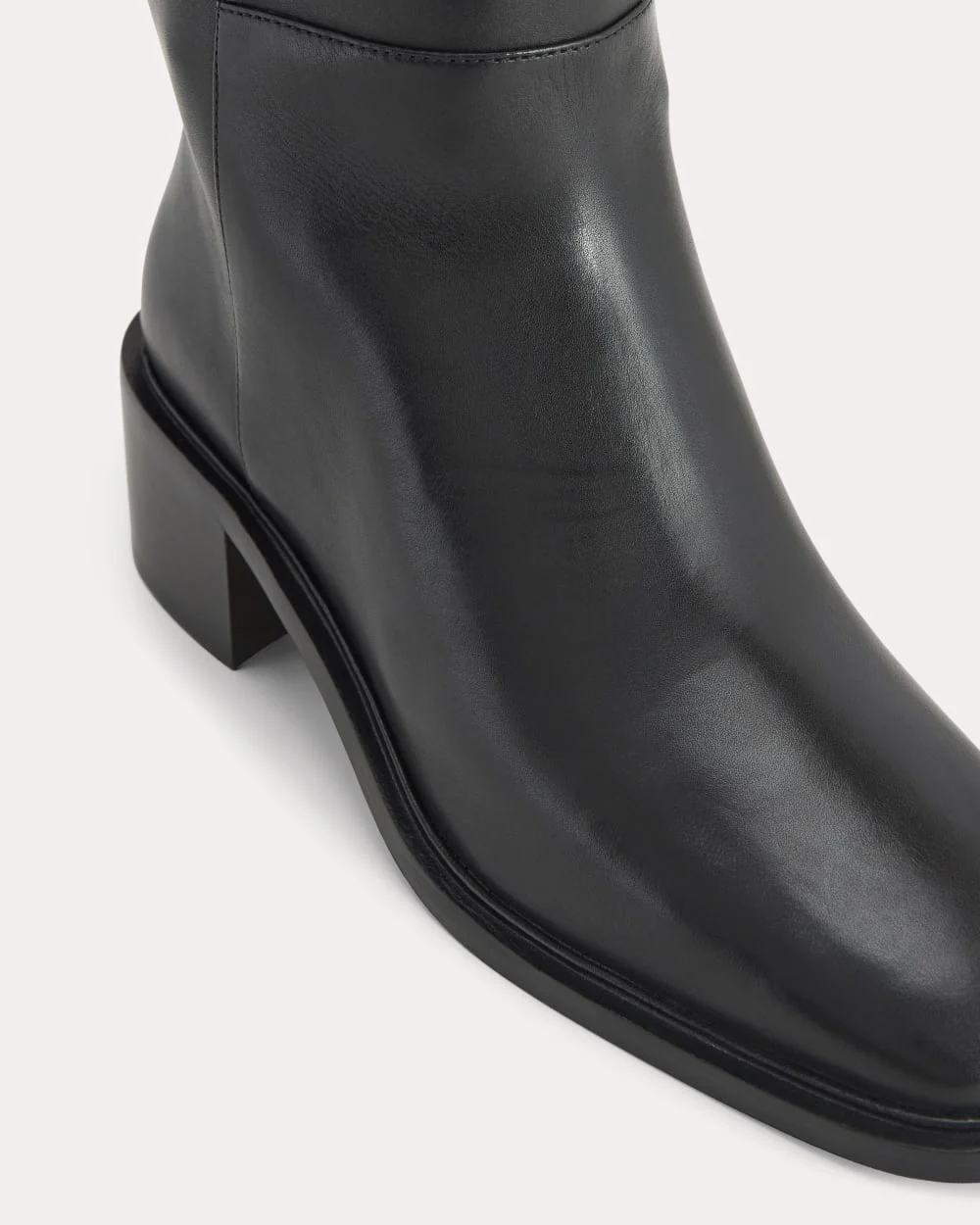 Leather Knee-High City Boot | Black - Image 5