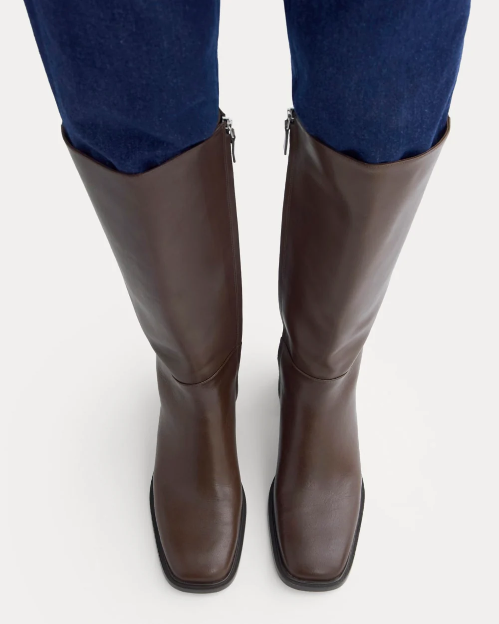 Leather Knee-High City Boot | Deep Brown - Image 4