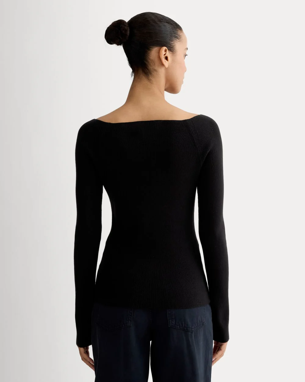 The Knit Boatneck Top | Black - Image 5
