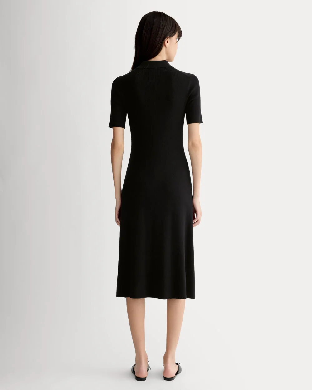 The Knit Polo Dress | Black - Image 4