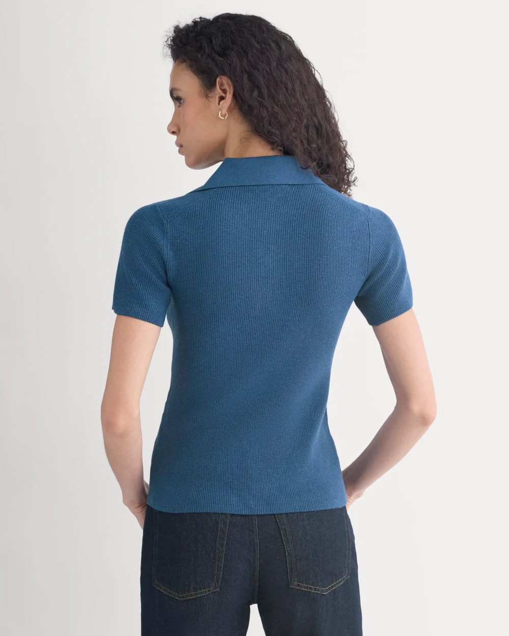 Knit Quarter-Zip Polo | Estate Blue - Image 6