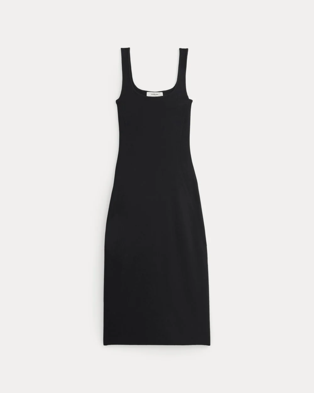 Knit Square-Neck Midi Dress | Black - Image 2
