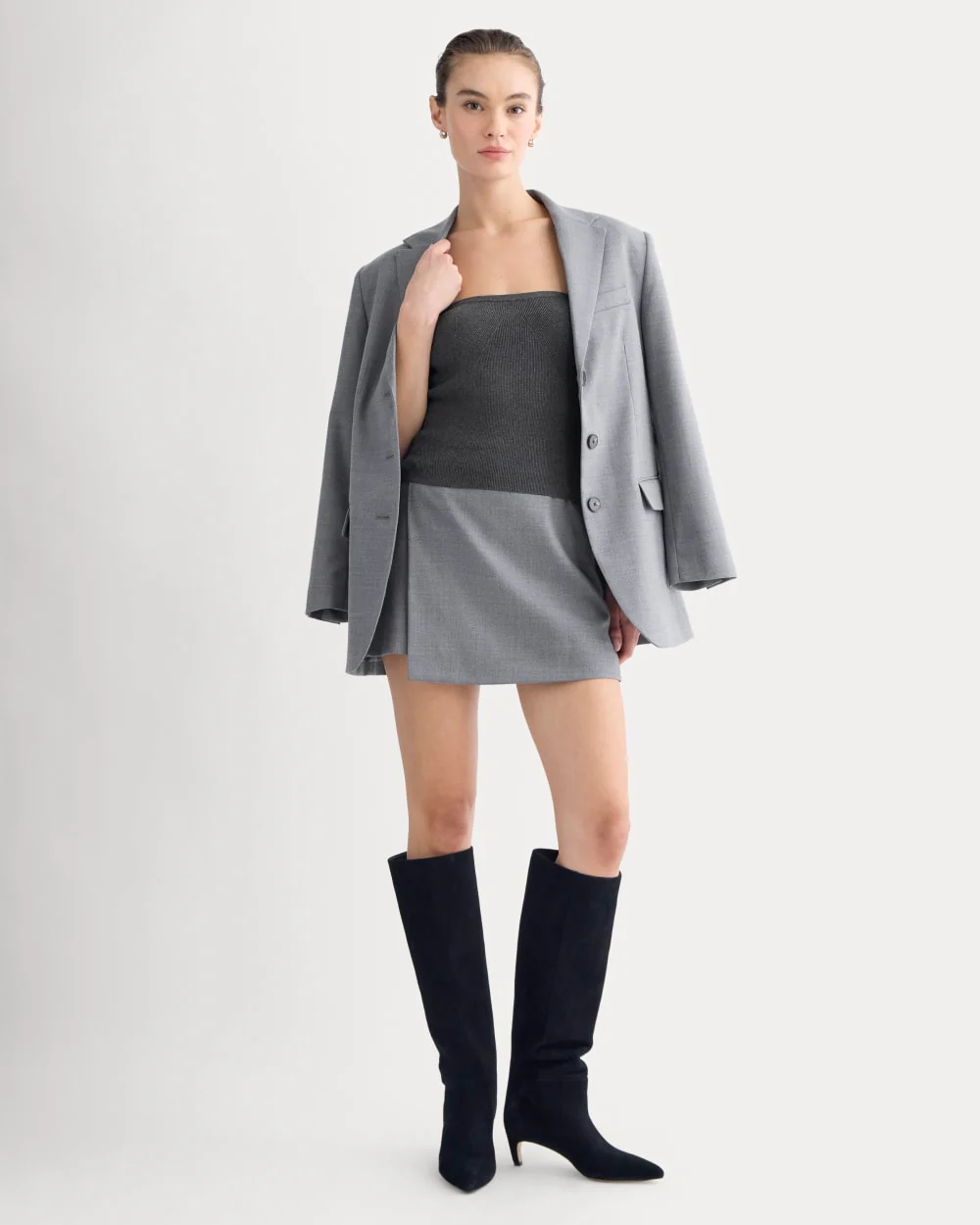 Knit Tube Top | Heathered Soot - Image 6