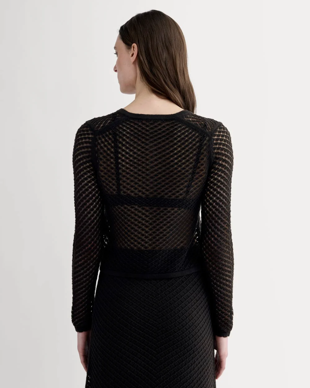 The Lace Knit Cardigan | Black - Image 5