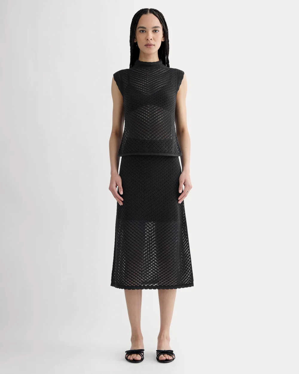 The Lace Knit Skirt | Black