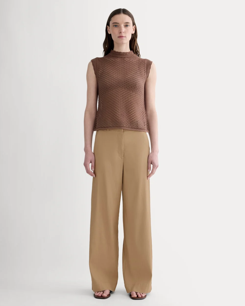 The Lace Knit Tank | Mocha - Image 3