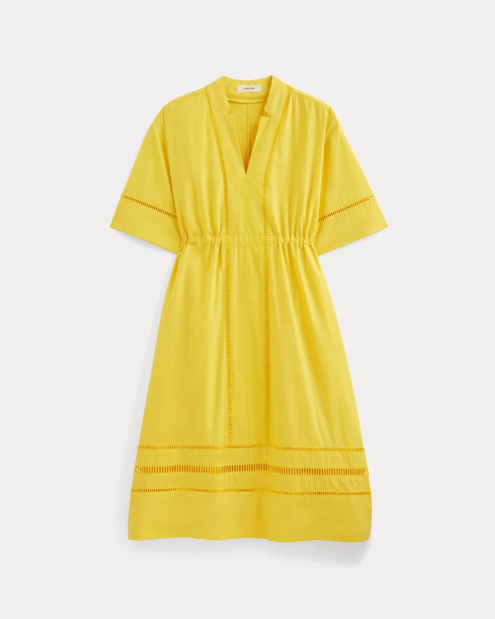 The Lace Trim Caftan Dress | High Visibility Yellow - Image 2
