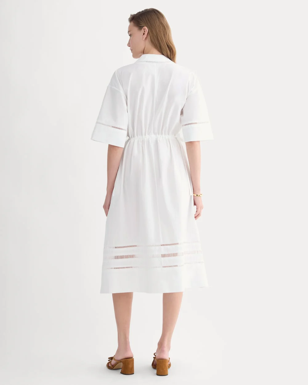 The Lace Trim Caftan Dress | White - Image 4