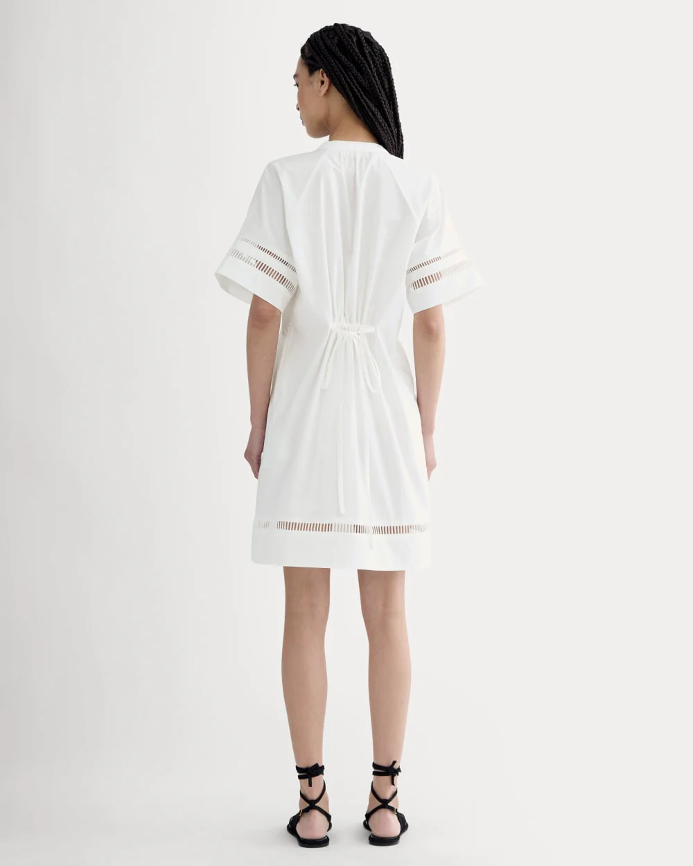 The Lace Trim Popover Dress | White - Image 4