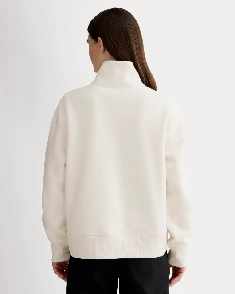 Luxe Fleece Half-Zip Sweatshirt | Bone - Image 5