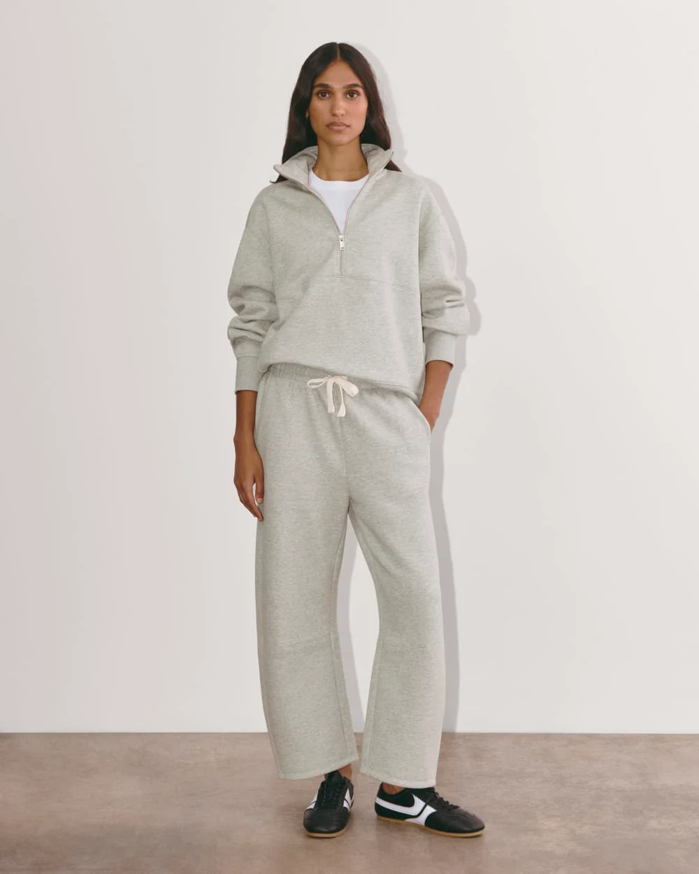 Luxe Fleece Half-Zip Sweatshirt | Heathered Grey - Image 3