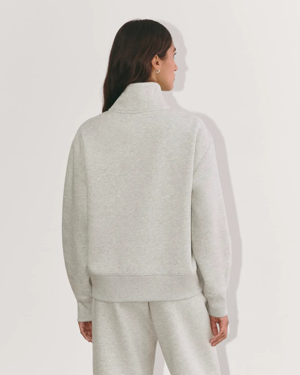 Luxe Fleece Half-Zip Sweatshirt | Heathered Grey - Image 5