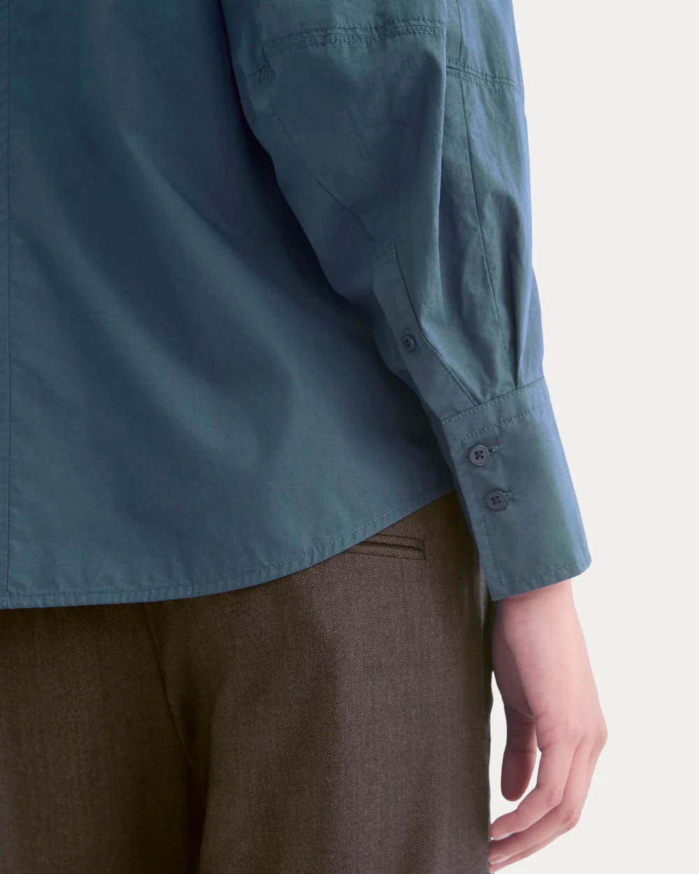 Lantern-Sleeve Shirt in Lightweight Cotton | Deep Lazuli Blue - Image 4