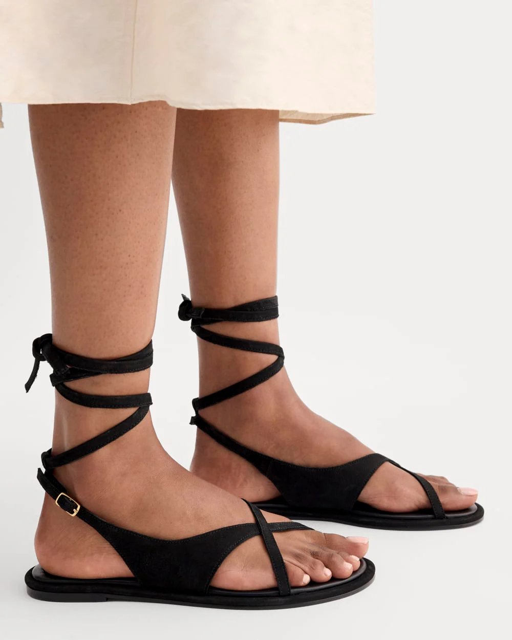The Leather Crisscross Sandal | Black - Image 8