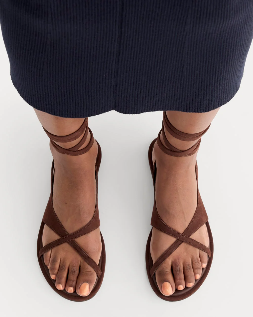 The Leather Crisscross Sandal | Burnt Umber - Image 2