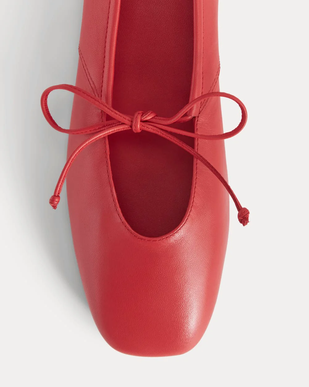 Leather Keyhole Flat | Classic Red - Image 6