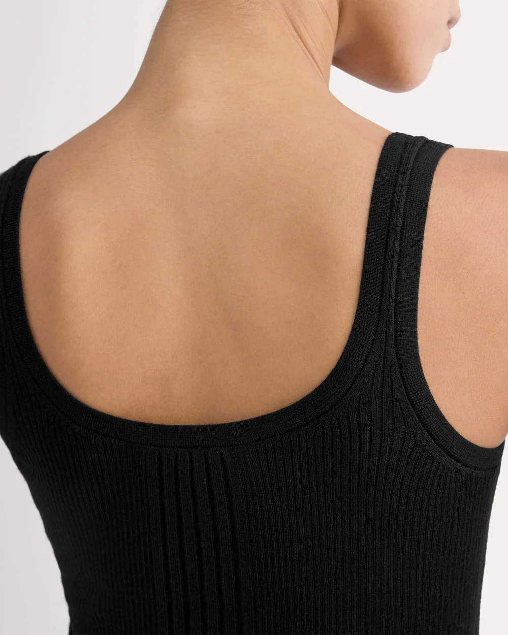 The Light Ribbed Cami in Ultrasoft Merino | Black - Image 4