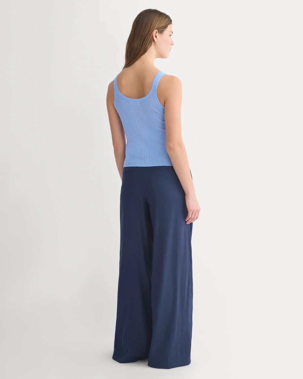 The Light Ribbed Cami in Ultrasoft Merino | Open Air Blue - Image 4