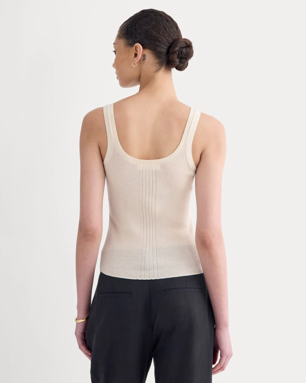 The Light Ribbed Cami in Ultrasoft Merino | Parchment - Image 5