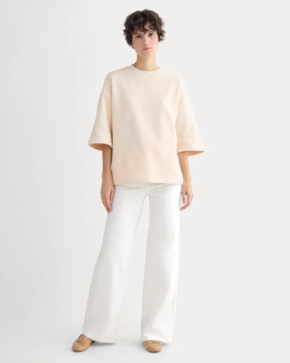 Lightweight Terry Oversized Tee | Parchment - Image 3