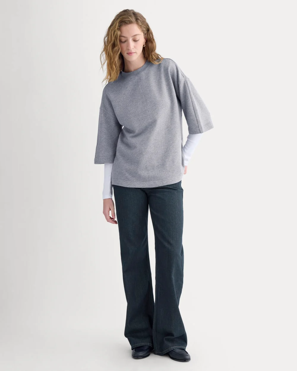 Lightweight Terry Oversized Tee | Vintage Heather Grey - Image 3