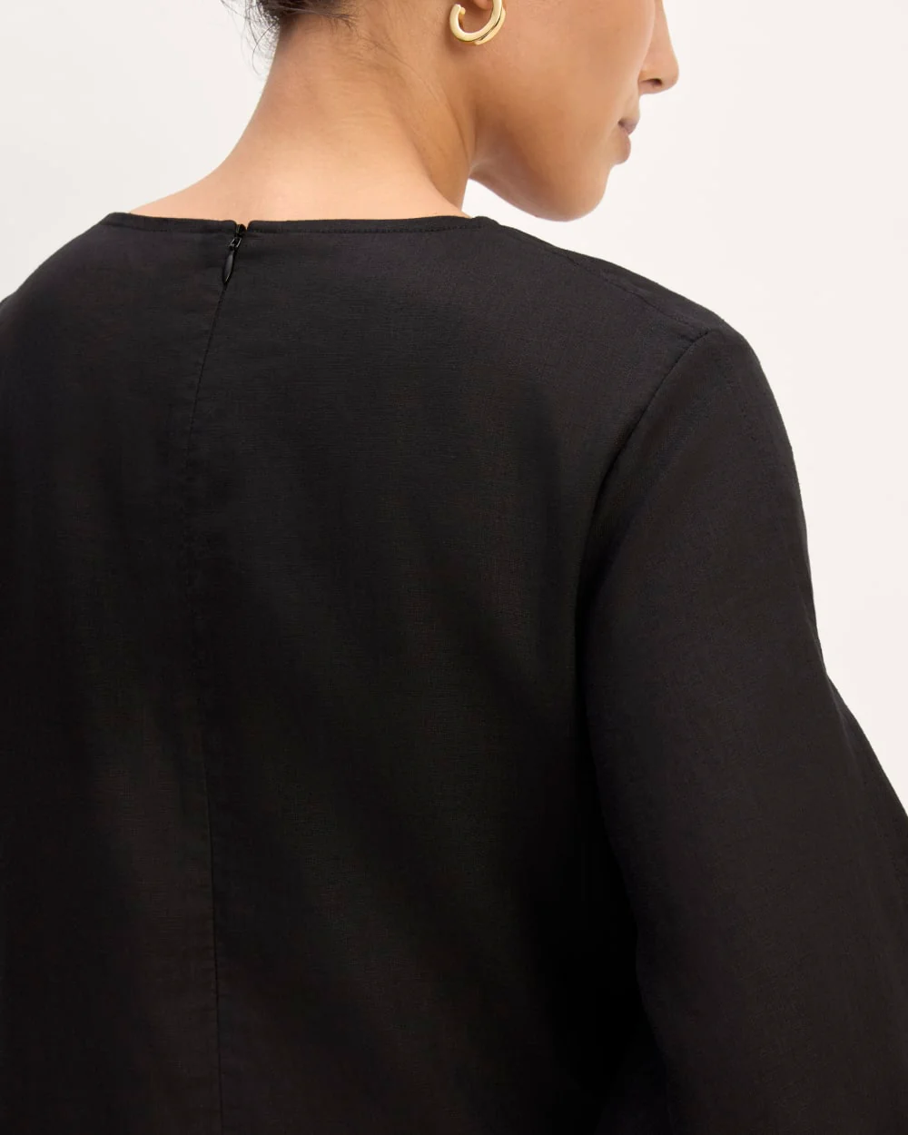 The Linen A-Line Midi Dress | Black - Image 5