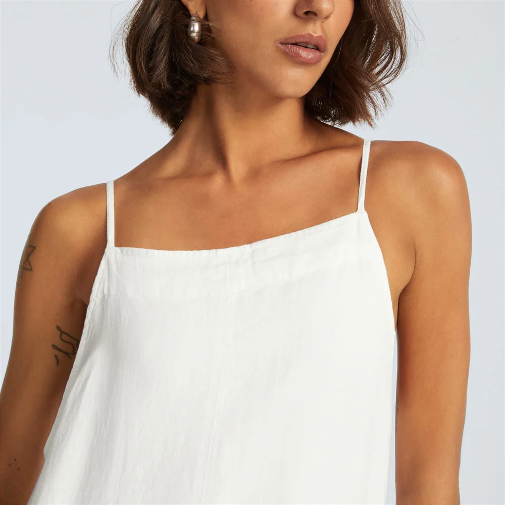 The Linen Apron Dress | White - Image 4