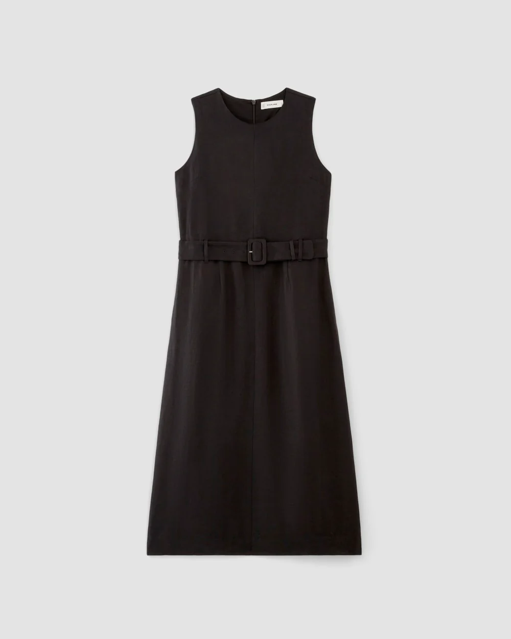 The Linen Belted Midi Dress | Black - Image 2