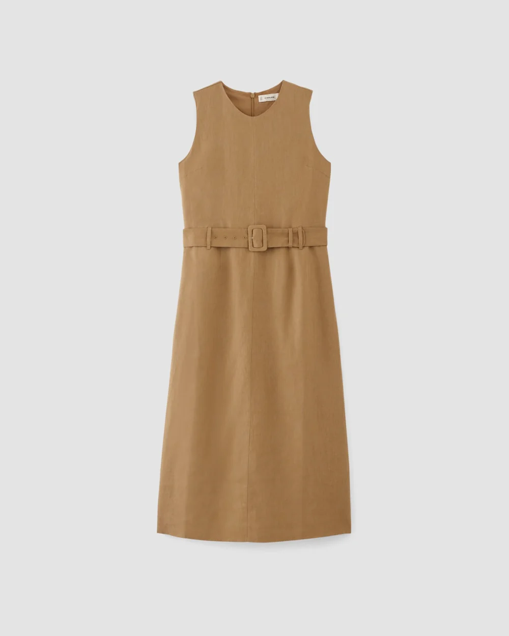 The Linen Belted Midi Dress | Tiger's Eye - Image 2