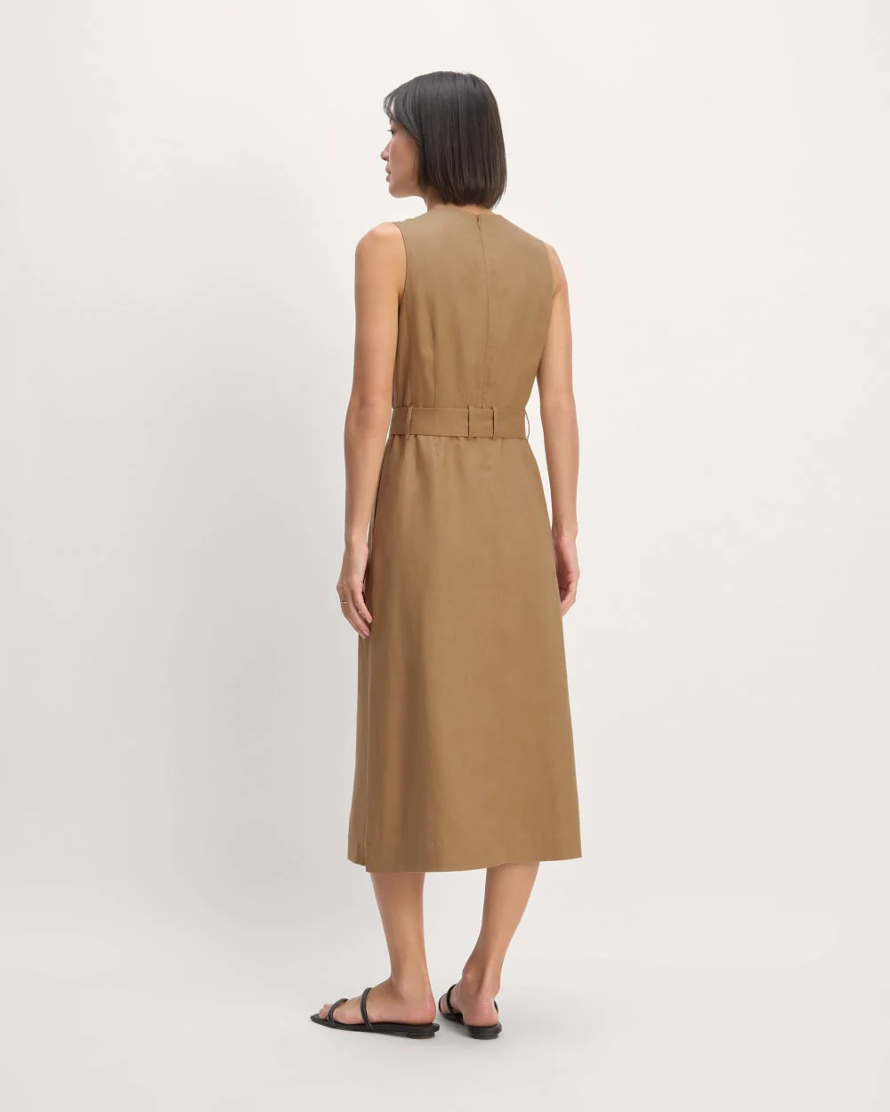 The Linen Belted Midi Dress | Tiger's Eye - Image 6