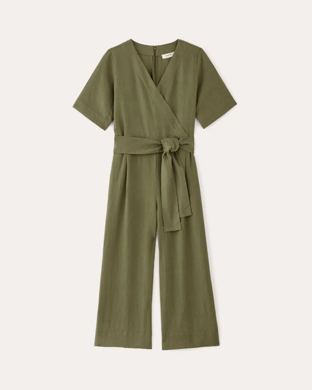 The Wrap Jumpsuit in Linen | Kalamata - Image 2