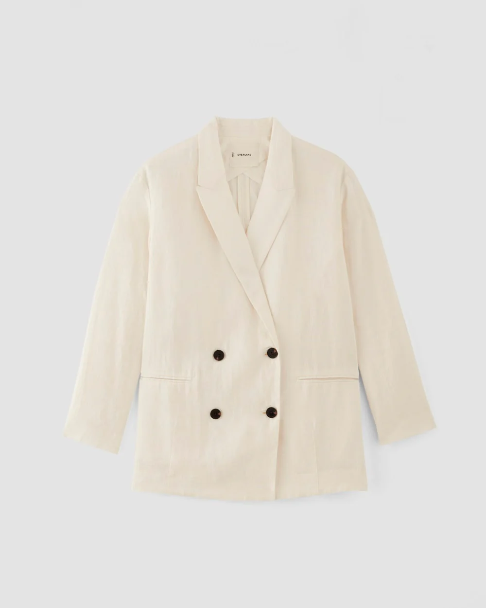 The Linen Double Breasted Blazer | Bone - Image 2