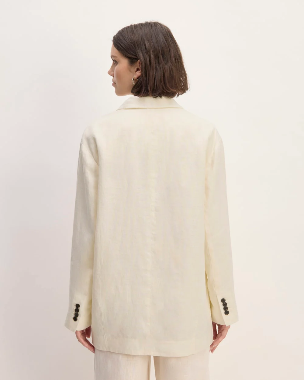 The Linen Double Breasted Blazer | Bone - Image 6