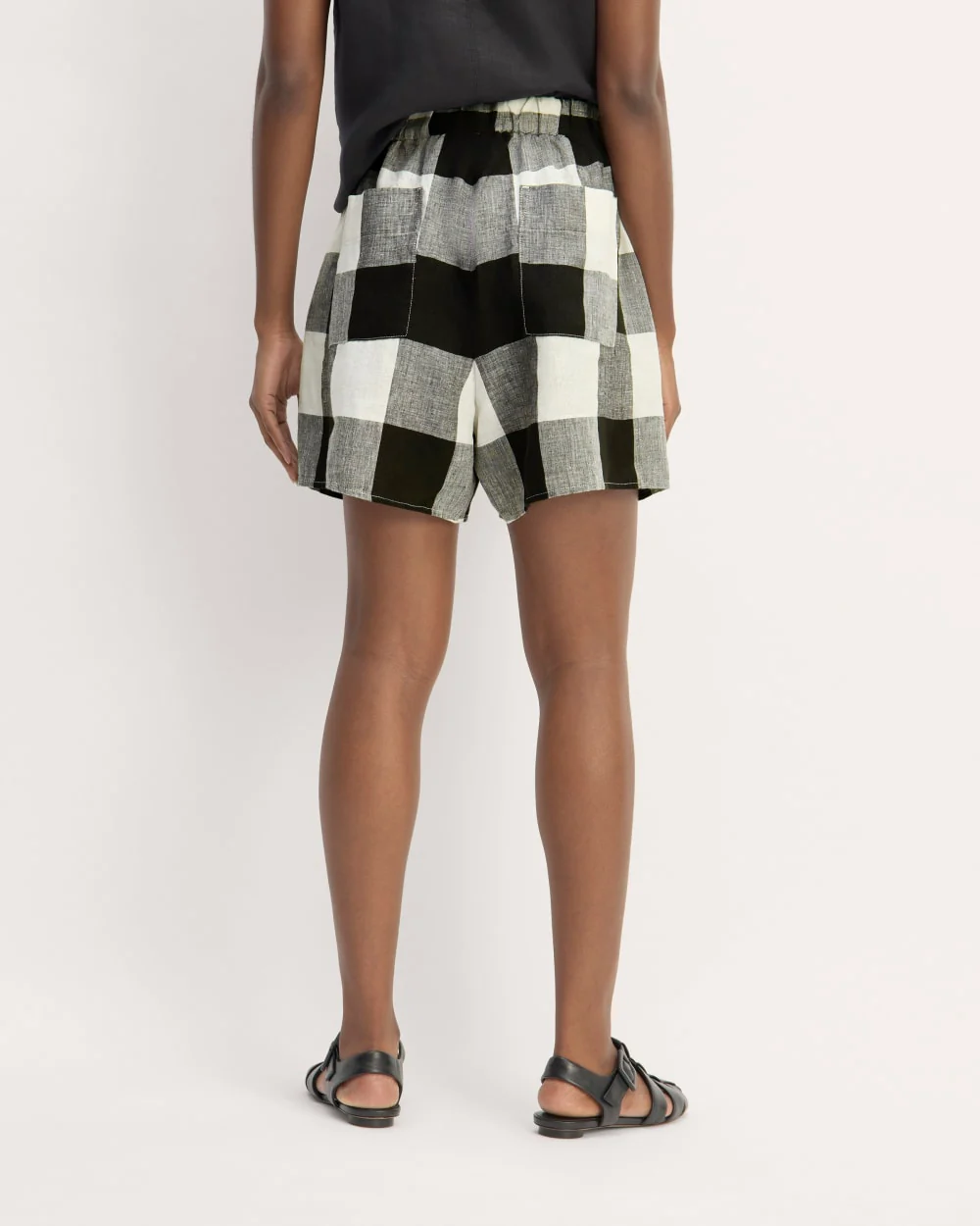 The Linen Easy Short | Bone / Black Check - Image 6