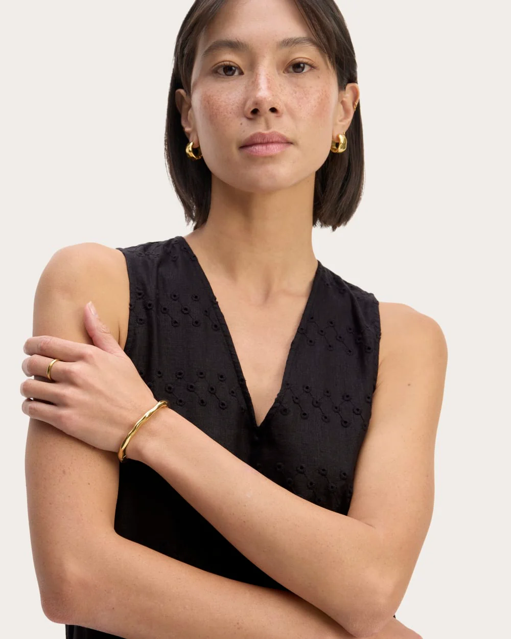 The Linen Eyelet Maxi Dress | Black Eyelet - Image 3