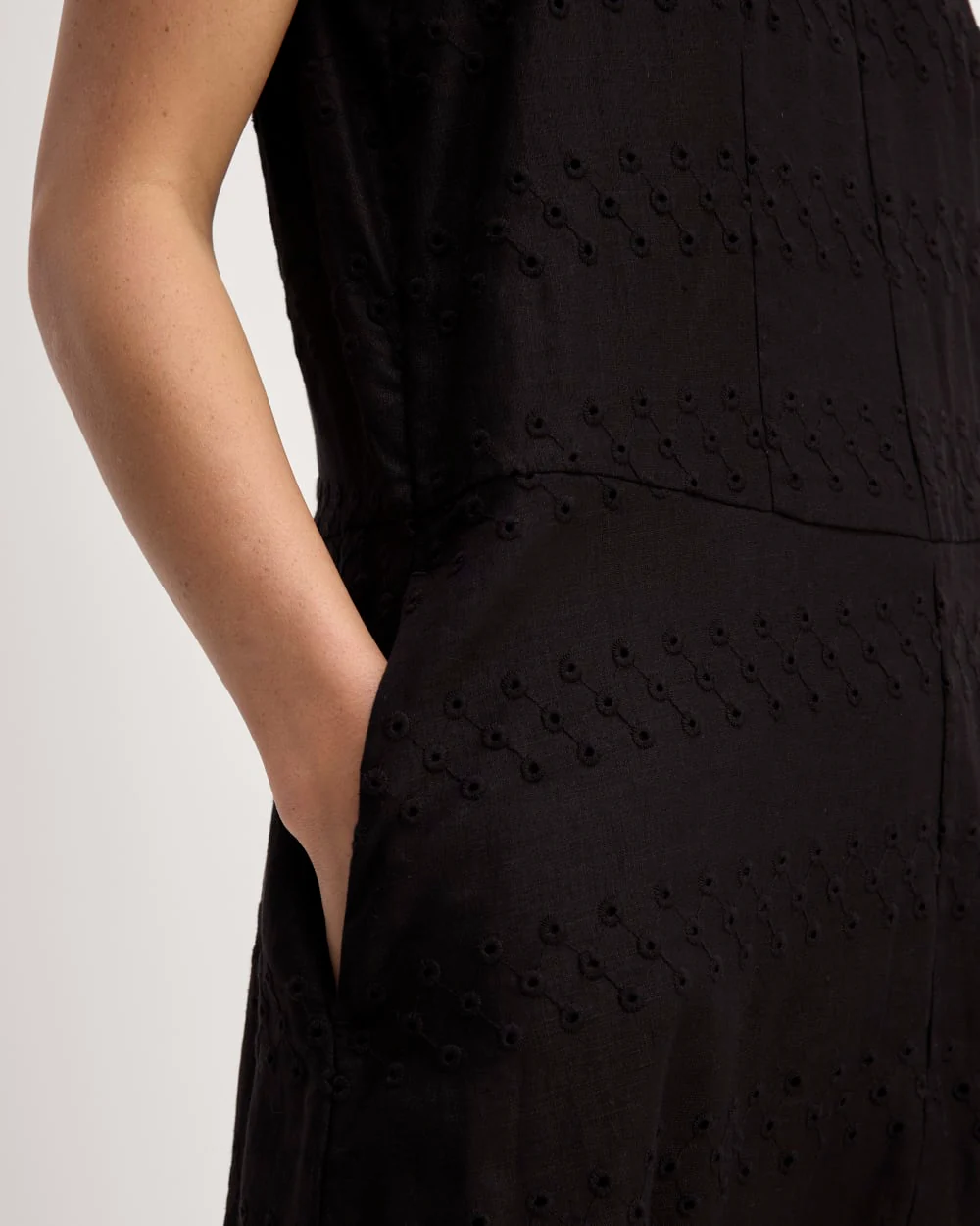 The Linen Eyelet Maxi Dress | Black Eyelet - Image 5