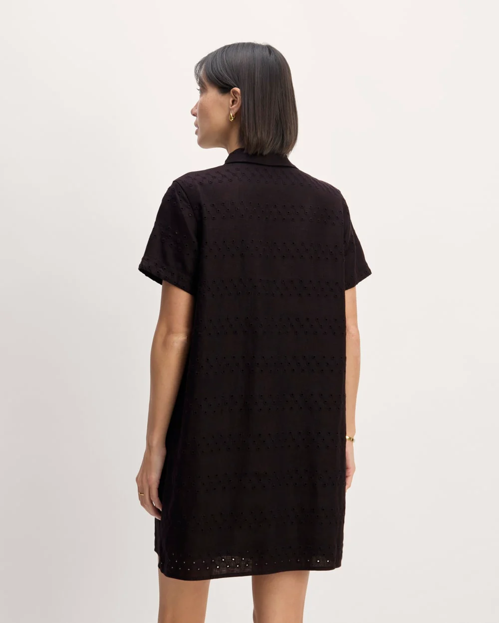 The Linen Eyelet Shirtdress | Black Eyelet - Image 6