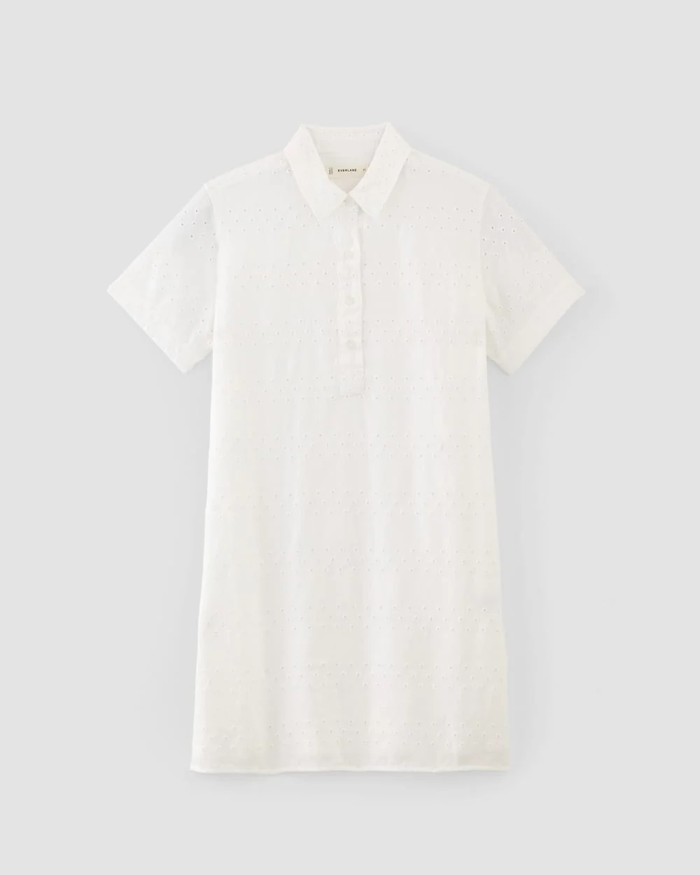 The Linen Eyelet Shirtdress | White Eyelet - Image 2