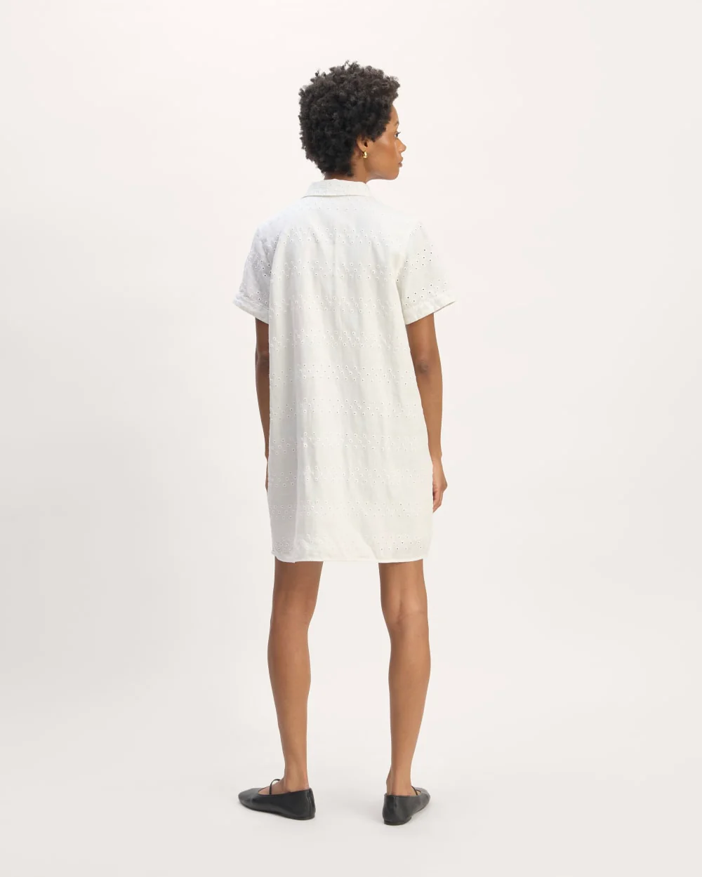 The Linen Eyelet Shirtdress | White Eyelet - Image 6
