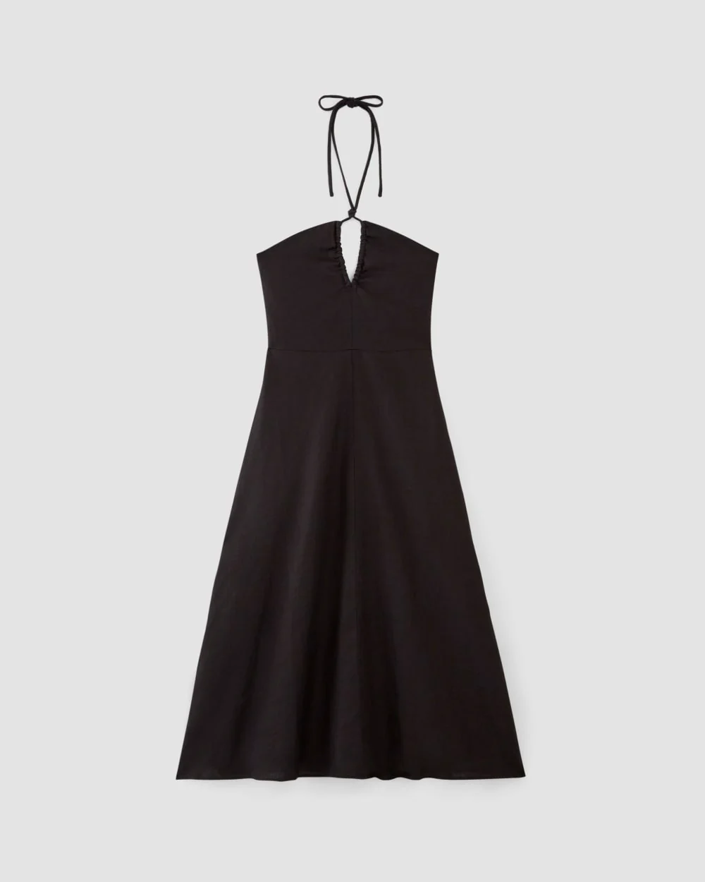 The Linen Halter-Neck Dress | Black - Image 2